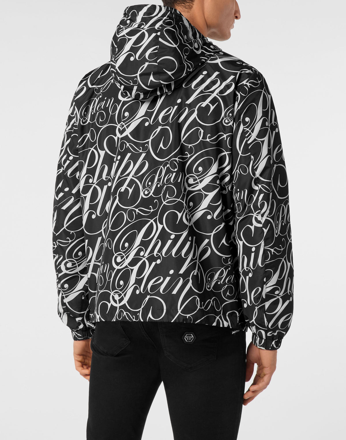 Philipp Plein 滿版Logo印花外套背面設計展示