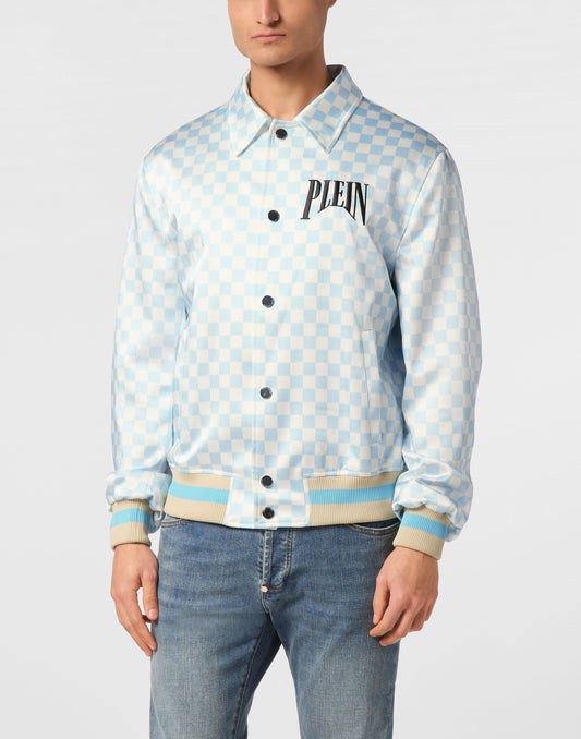 Philipp Plein Satin Coster Jacket 棋盤格外套側面版型展示