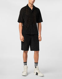 Philipp Plein Shirt Fit Jacquard Monogram 男款黑色襯衫穿搭示範 189cm L號