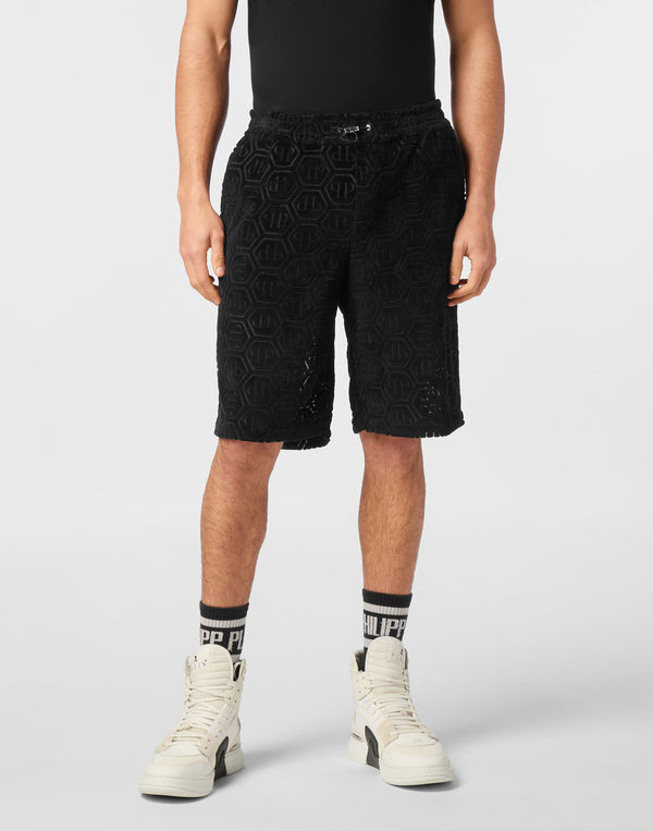 Philipp Plein Cool Kid Jacquard 滿版六角毛圈絨面立體浮雕紋路細節特寫
