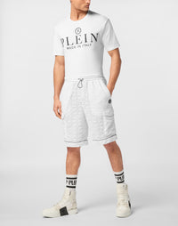 Philipp Plein Short Trousers Monogram 男款白色短褲穿搭示範 189cm 52號