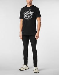 Philipp Plein T-shirt Plein Coursive 男款黑色T恤穿搭示範 189cm L號