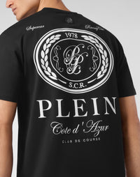 Philipp Plein Club The Course 黑色款背面圓形Club de Course徽章印花展示