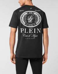 Philipp Plein Club The Course 黑色款背面圓形Club de Course徽章印花展示
