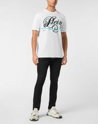 Philipp Plein Coursive Border 男款白色T恤穿搭示範 189cm L號