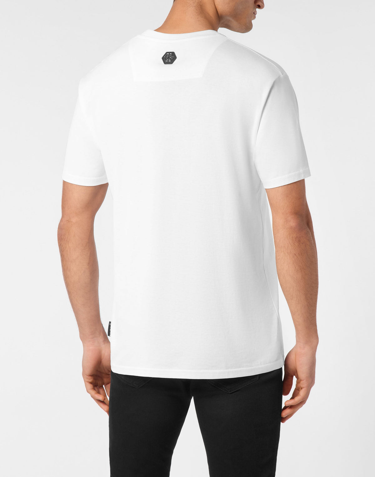 Philipp Plein T-shirt Coursive Border 白色款背面展示