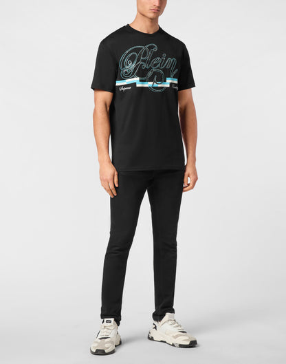 Philipp Plein Coursive Border 男款黑色T恤穿搭示範 189cm L號