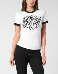 Philipp Plein Sexy Pure 黑色Ringer領口袖口滾邊細節特寫