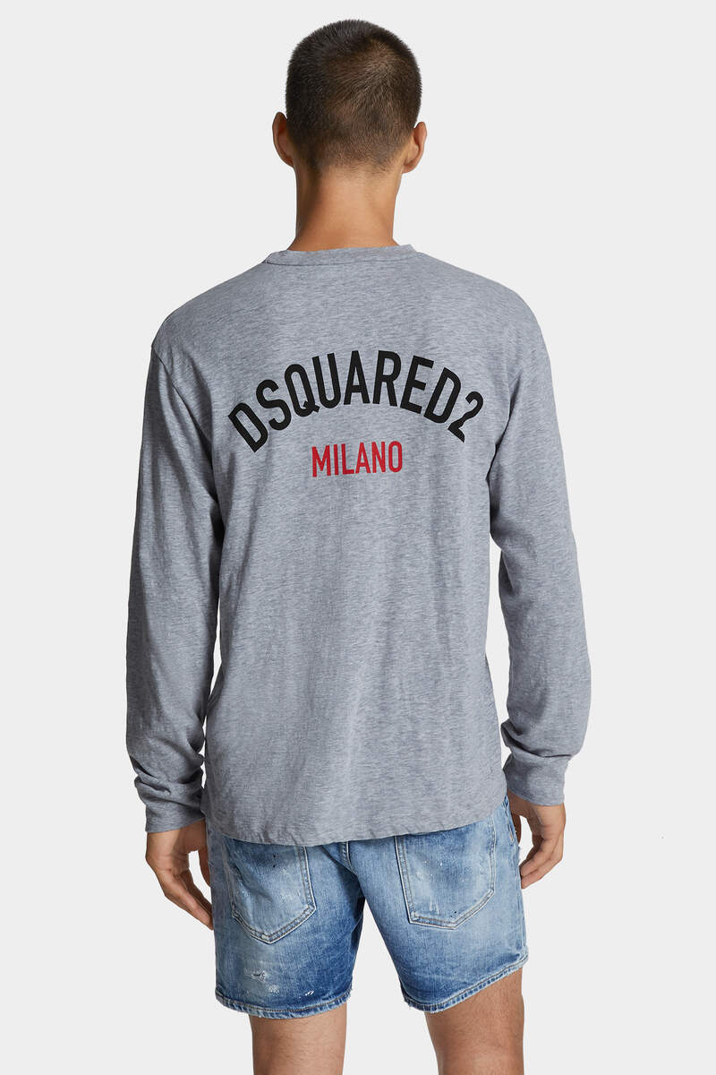 DSQUARED2｜WASH LOOSE FIT D2 MILANO LONG SLEEVE T-SHIRT 男款T恤