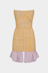DSQUARED2 PREPPY STRIPED BUSTIER DRESS