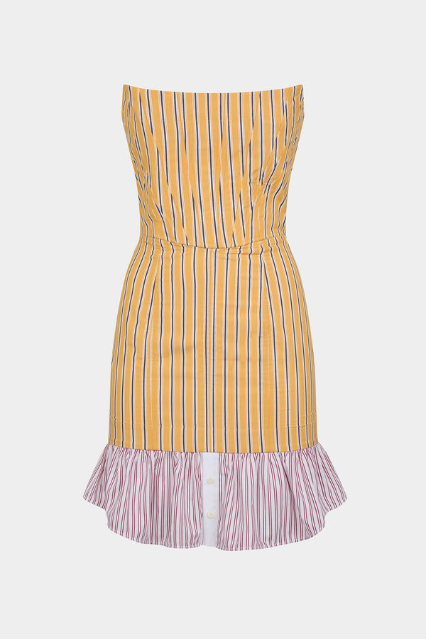 DSQUARED2 PREPPY STRIPED BUSTIER DRESS