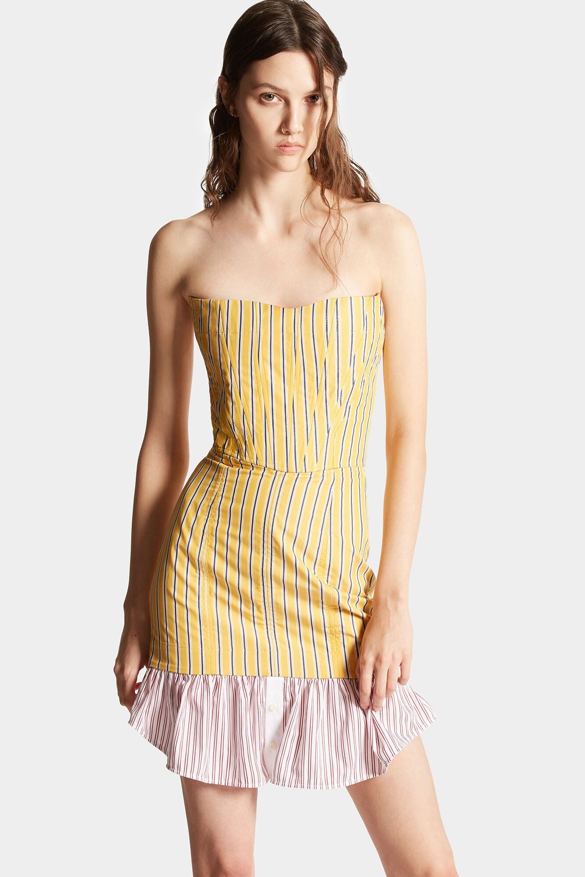 DSQUARED2｜PREPPY STRIPED BUSTIER DRESS 女款連身裙