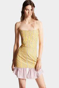 DSQUARED2｜PREPPY STRIPED BUSTIER DRESS 女款連身裙