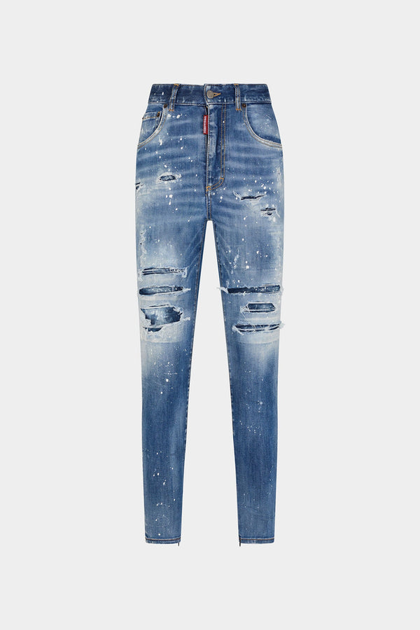 DSQUARED2 LIGHT MIAMI WASH HIGH WAIST TWIGGY JEAN