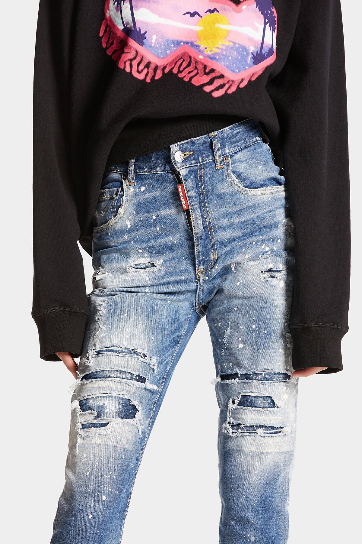 DSQUARED2｜LIGHT MIAMI WASH HIGH WAIST TWIGGY JEAN 女款牛仔褲