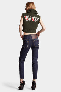 DSQUARED2｜DARK CRINKLE WASH MEDIUM WAIST JENNIFER JEANS 女款牛仔褲