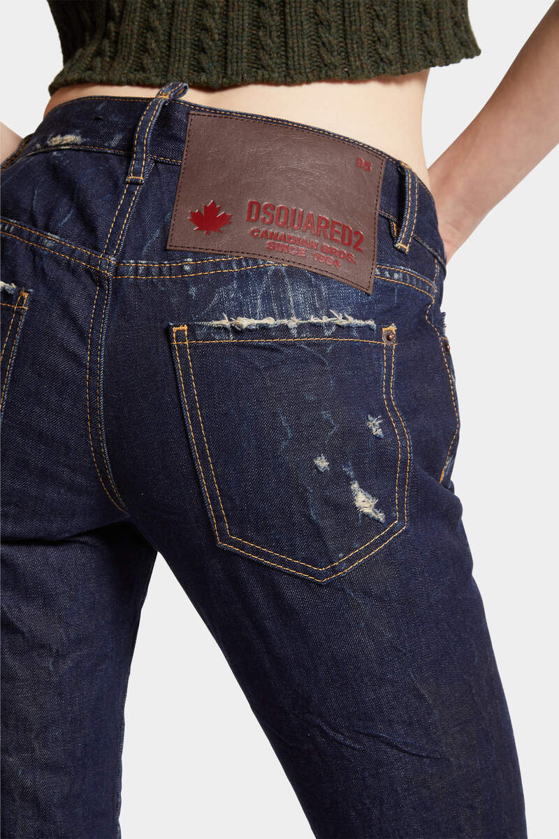 DSQUARED2｜DARK CRINKLE WASH MEDIUM WAIST JENNIFER JEANS 女款牛仔褲