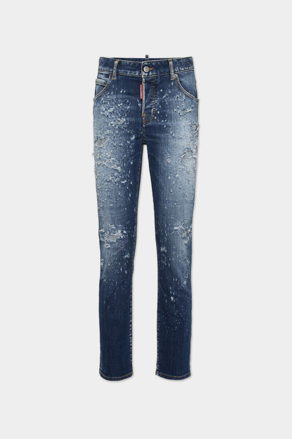DSQUARED2 MEDIUM WOOD WORM WASH COOL GIRL JEANS