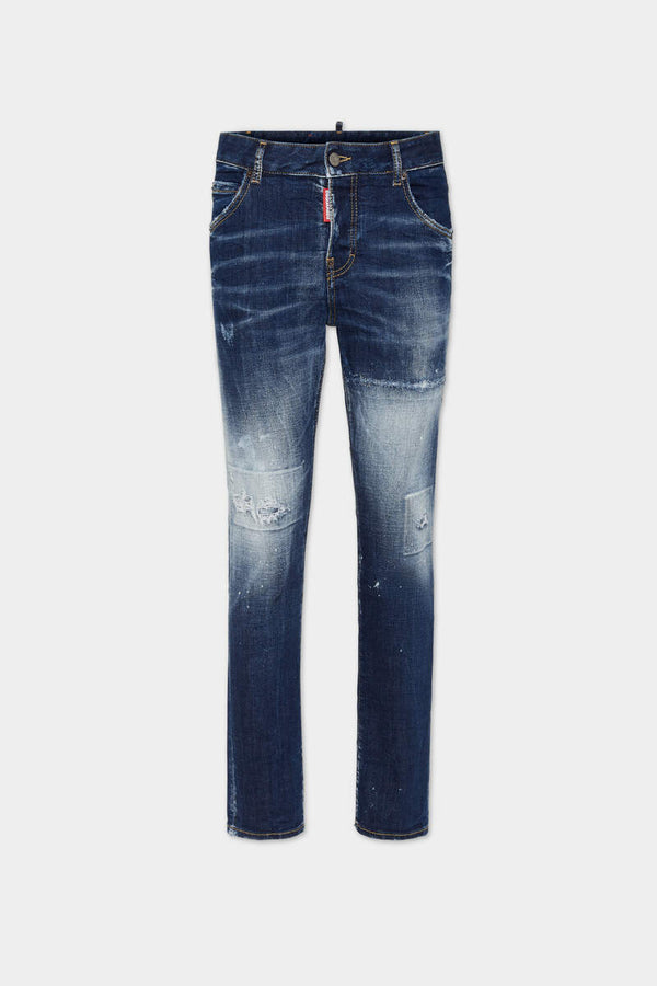 DSQUARED2 DARK WHITE LINE WASH COOL GIRL JEANS