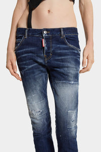 DSQUARED2｜DARK WHITE LINE WASH COOL GIRL JEANS 女款牛仔褲
