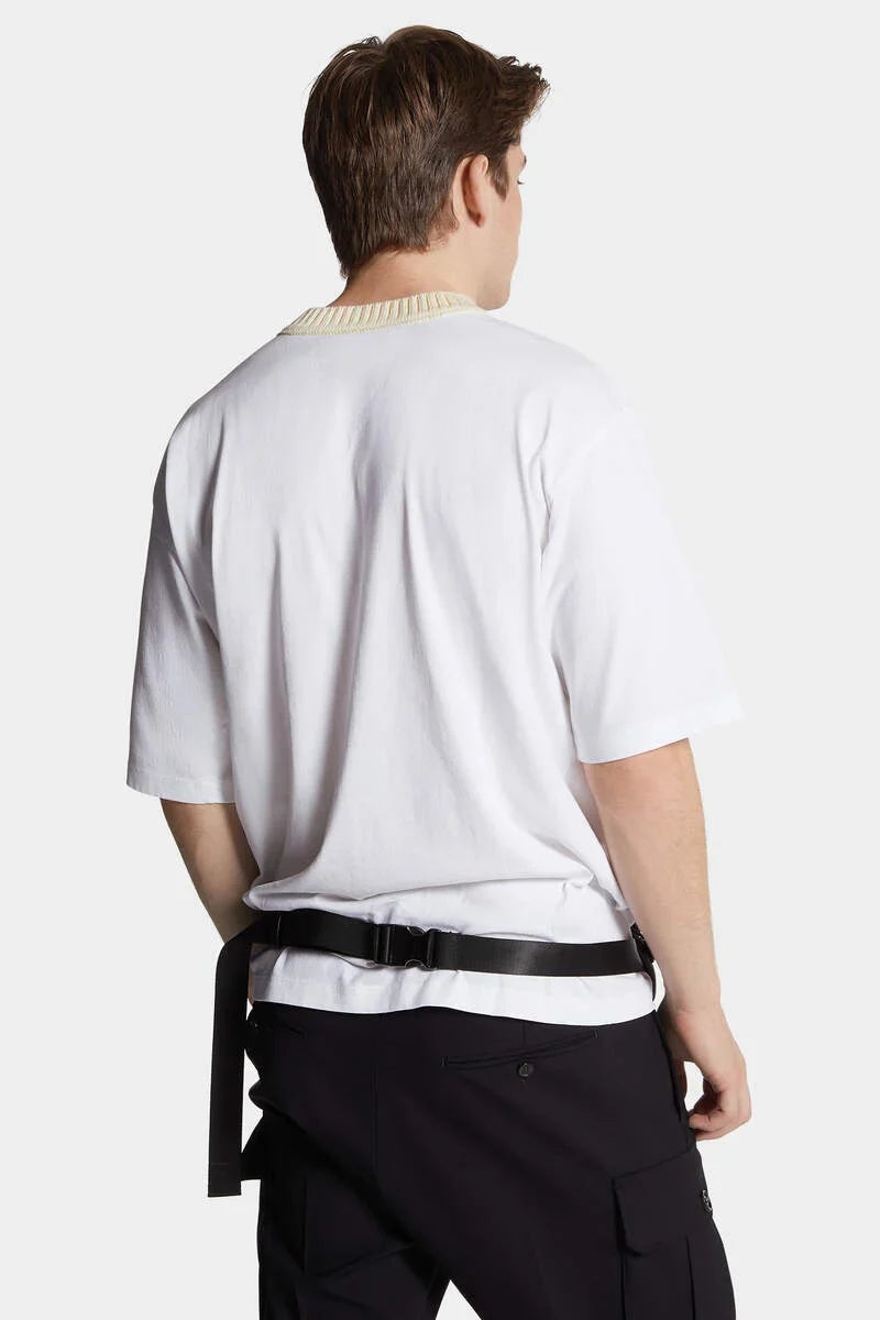 DSQUARED2｜WASH LOOSE FIT DRAWSTRING HEM T-SHIRT 男款T恤
