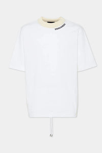DSQUARED2 WASH LOOSE FIT DRAWSTRING HEM T-SHIRT