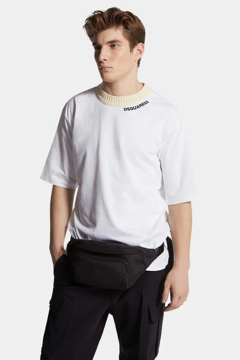 DSQUARED2｜WASH LOOSE FIT DRAWSTRING HEM T-SHIRT 男款T恤
