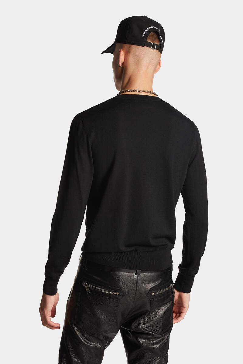 DSQUARED2｜DSQ2 INTARSIA KNIT CREWNECK PULLOVER 男款針織衫