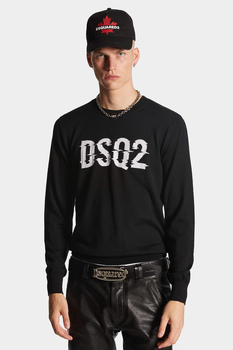 DSQUARED2｜DSQ2 INTARSIA KNIT CREWNECK PULLOVER 男款針織衫