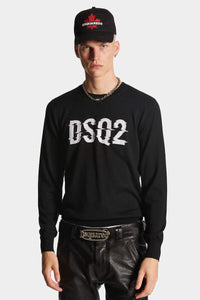 DSQUARED2｜DSQ2 INTARSIA KNIT CREWNECK PULLOVER 男款針織衫