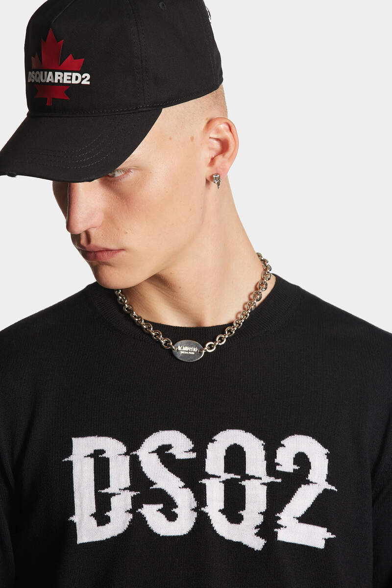 DSQUARED2｜DSQ2 INTARSIA KNIT CREWNECK PULLOVER 男款針織衫