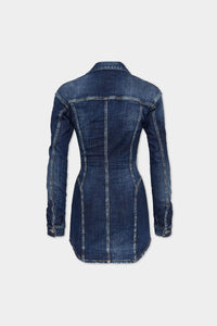 DSQUARED2｜DARK EASY WASH DENIM BUSTIER DRESS 女款丹寧洋裝