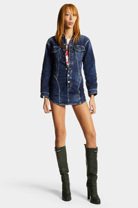 DSQUARED2｜DARK EASY WASH DENIM BUSTIER DRESS 女款丹寧洋裝