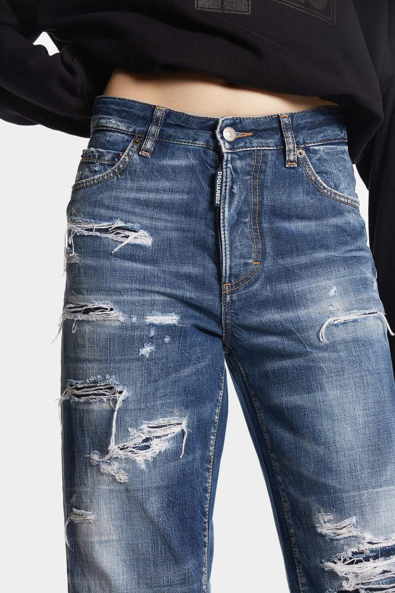 DSQUARED2｜DARK RIPPED WASH BOSTON JEANS 女款牛仔褲