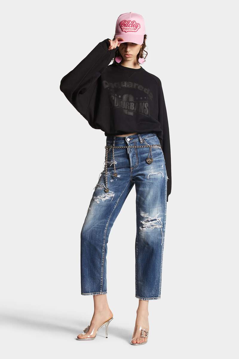 DSQUARED2｜DARK RIPPED WASH BOSTON JEANS 女款牛仔褲