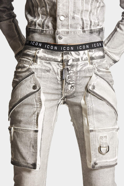 ICON WHITE COAL WASH TRUMPET JEANS