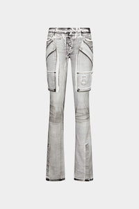 DSQUARED2 ICON WHITE COAL WASH TRUMPET JEANS