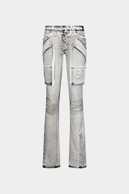 ICON WHITE COAL WASH TRUMPET JEANS