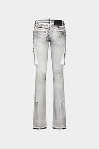 DSQUARED2｜ICON WHITE COAL WASH TRUMPET JEANS 女款牛仔褲
