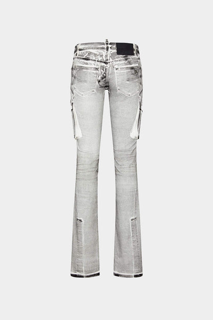 ICON WHITE COAL WASH TRUMPET JEANS