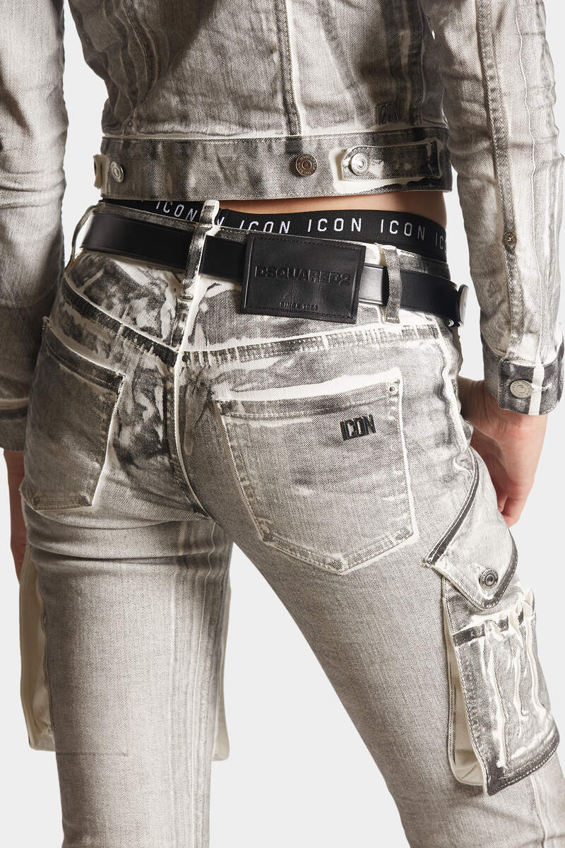 ICON WHITE COAL WASH TRUMPET JEANS