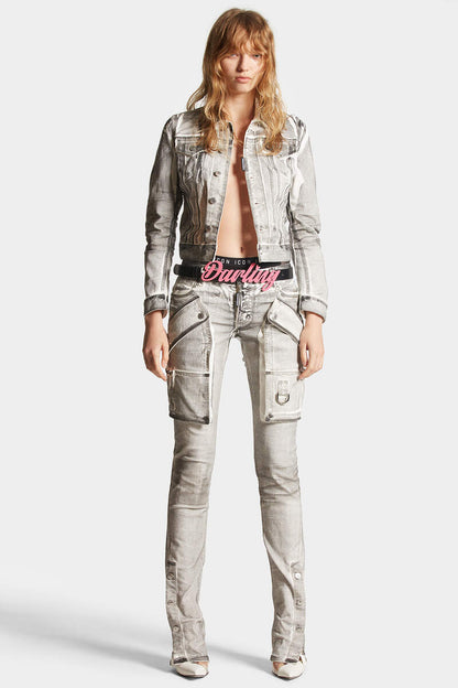 ICON WHITE COAL WASH TRUMPET JEANS