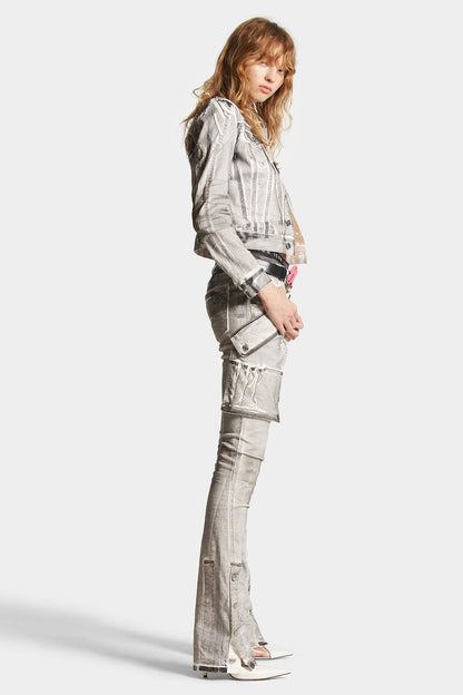 ICON WHITE COAL WASH TRUMPET JEANS