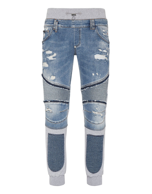 Denim Jogging Trousers Skull&Bones