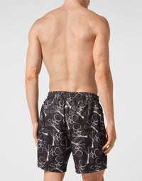 Philipp Plein｜Swim-Trunks Skull&Bones 男款泳褲
