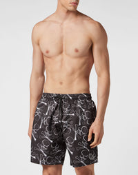 Philipp Plein｜Swim-Trunks Skull&Bones 男款泳褲