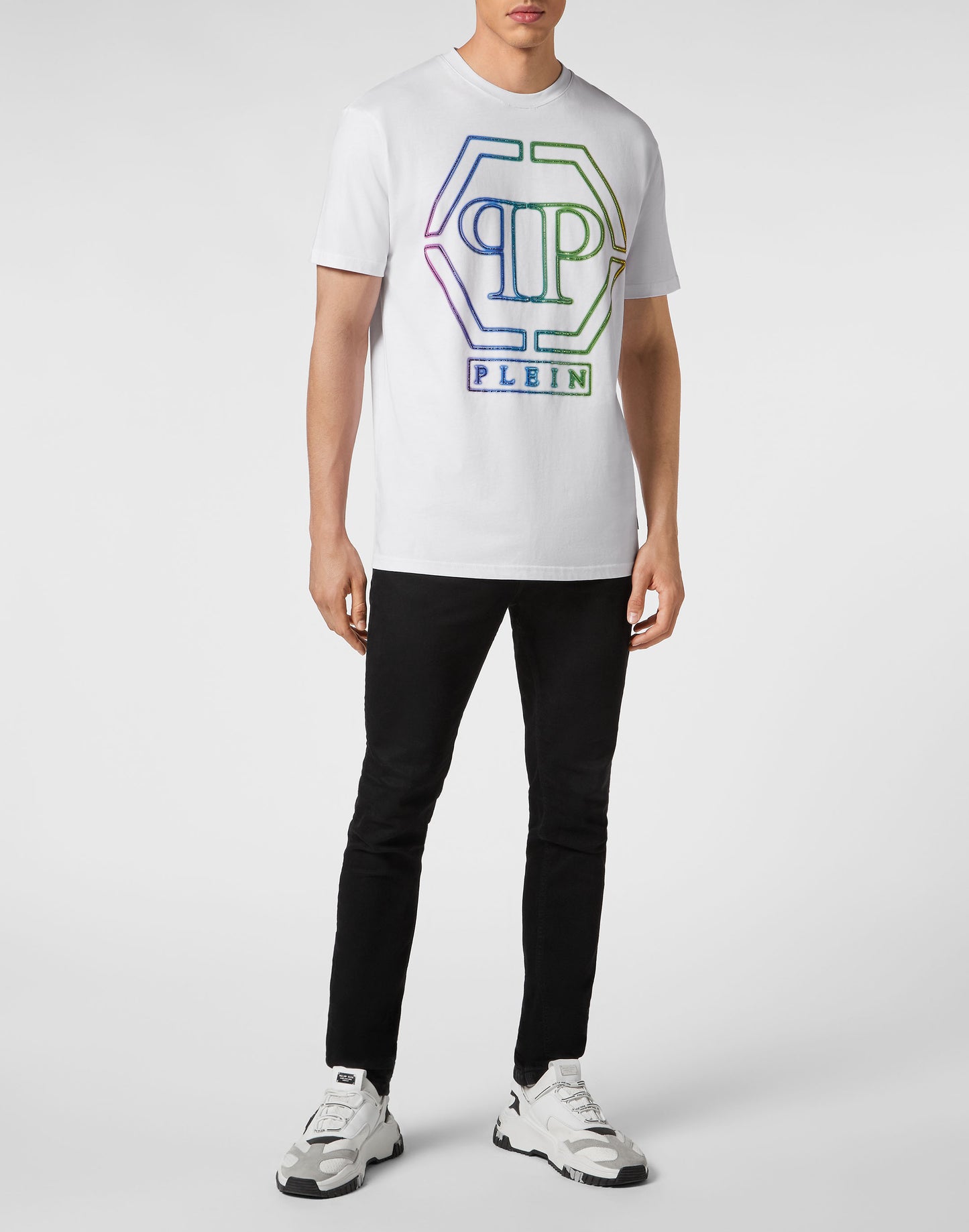 Embroidered T-Shirt Round Neck SS Hexagon