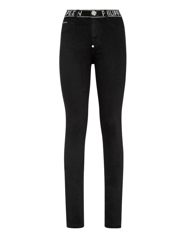 PHILIPP PLEIN High Waist Jeggings Crystal