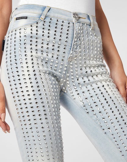 High Waist Jeggings Crystal Pinstripe