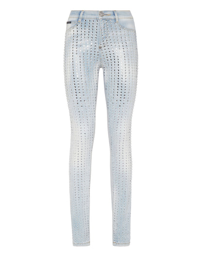 High Waist Jeggings Crystal Pinstripe